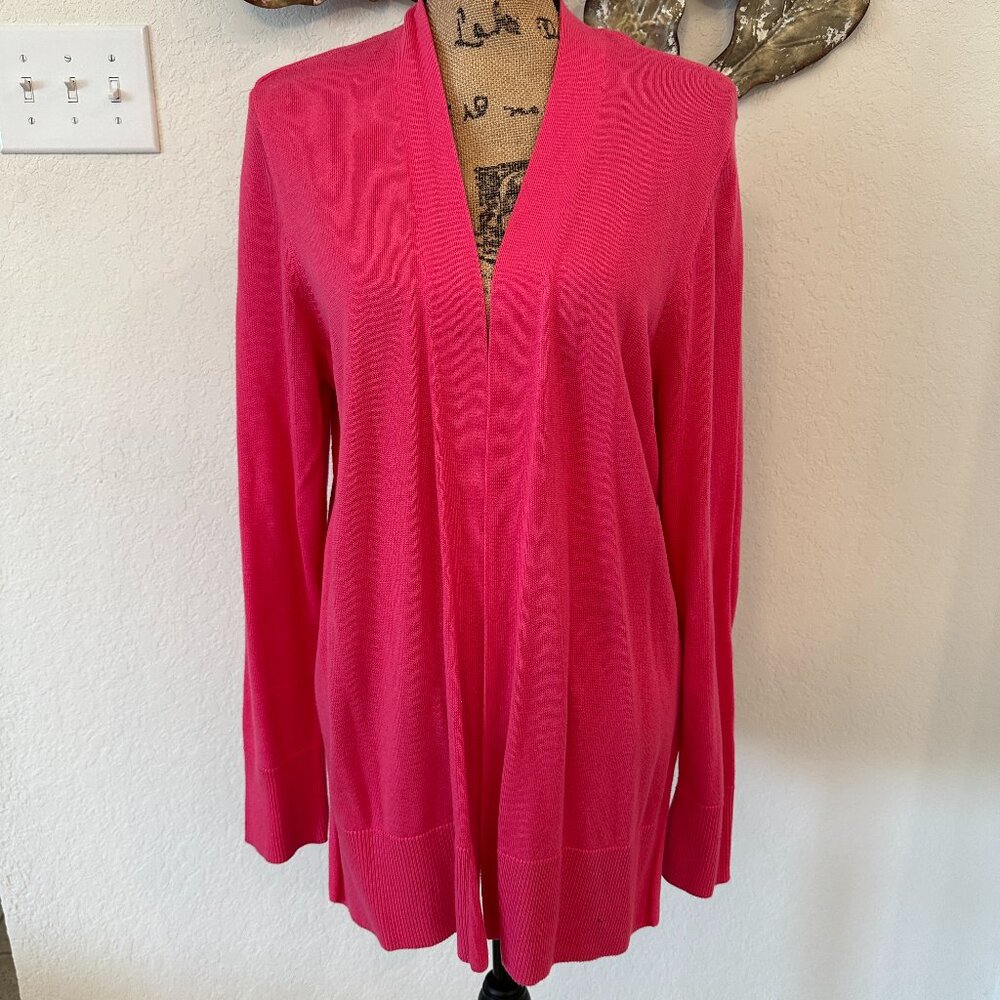 Croft & Barrow Women’s XL Open-Front Cardigan – Bright Pink - Picture 2 of 4